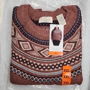 Fairisle Weatherproof Vintage Women's Copper Sweater XXL Soft Brushed Cozy NWT